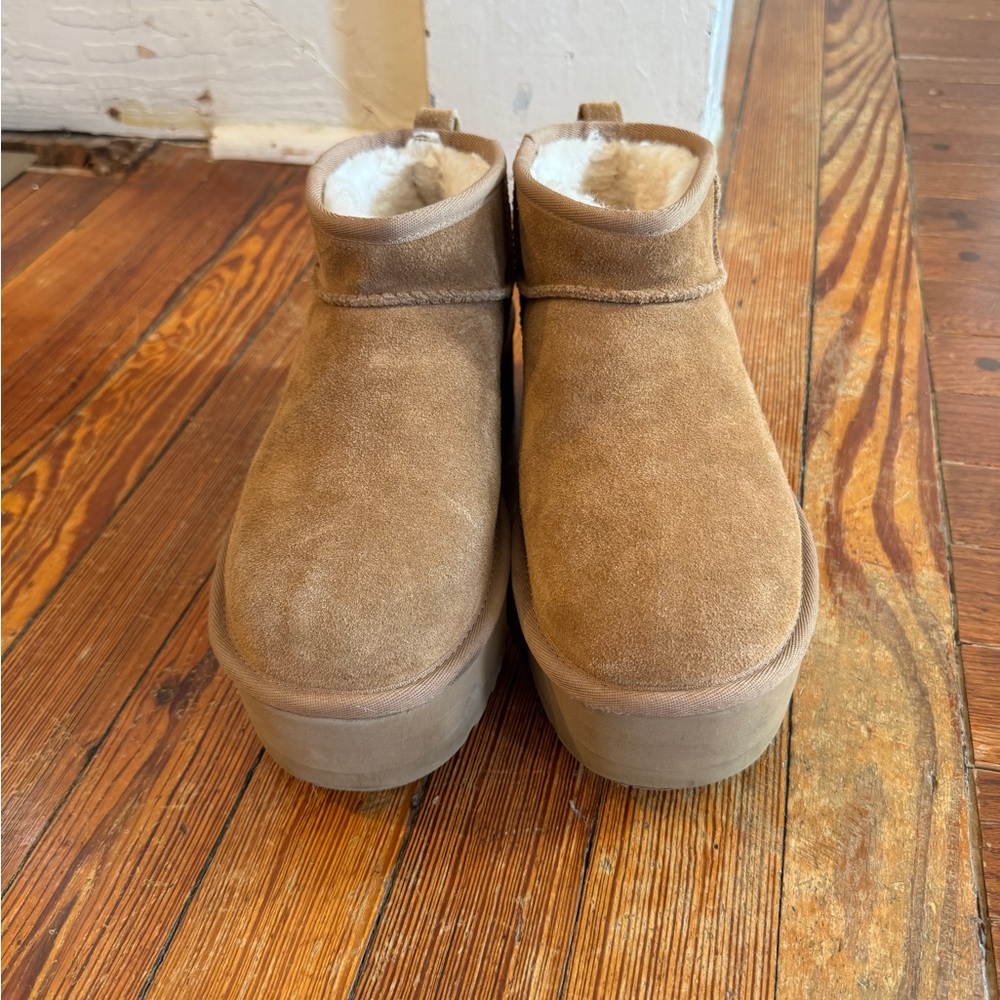 UGG Tan Suede Ankle Boots